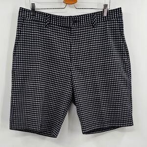 Addidas Golf Shorts Black Plaid Size 36